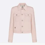 Dior Women Jacket Cotton Denim with Pink Dior Astral Flowers Motif