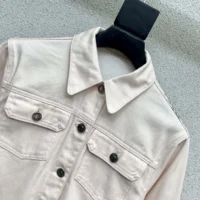 Dior Women Jacket Cotton Denim with Pink Dior Astral Flowers Motif (1)