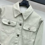 Dior Women Jacket Cotton Denim with Sage Green Dior Astral Flowers Motif