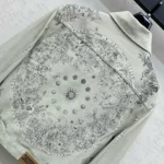 Dior Women Jacket Cotton Denim with Sage Green Dior Astral Flowers Motif