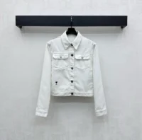 Dior Women Jacket White Cotton Denim with Multicolor Dior Astral Flowers Motif (1)