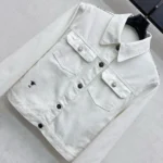 Dior Women Jacket Cotton Denim with Sage Green Dior Astral Flowers Motif