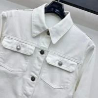 Dior Women Jacket White Cotton Denim with Multicolor Dior Astral Flowers Motif (1)