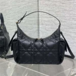 Dior Women Medium D-Dream Bag Black Macrocannage Lambskin