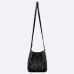 Dior Women Medium D-Motion Bag Black Macrocannage Lambskin
