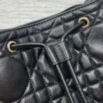 Dior Women Medium D-Motion Bag Black Macrocannage Lambskin