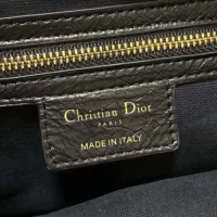 Dior Women Medium Grand Tour Bowling Bag Black Crinkled Calfskin (11)