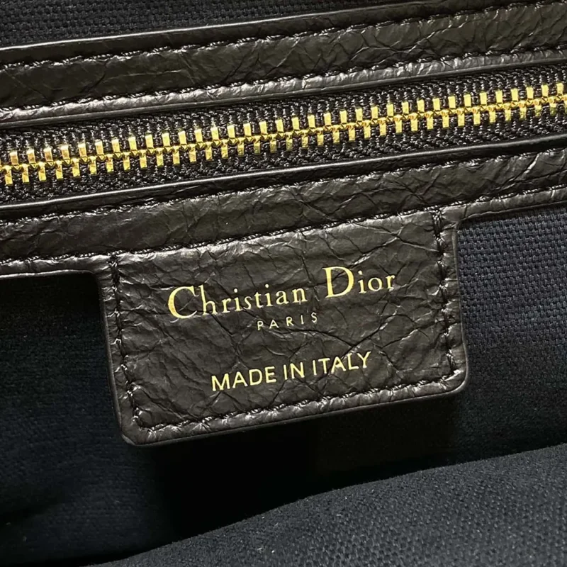 Dior Women Medium Grand Tour Bowling Bag Black Crinkled Calfskin