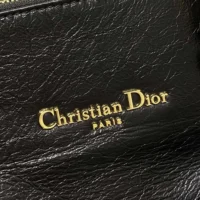 Dior Women Medium Grand Tour Bowling Bag Black Crinkled Calfskin (11)
