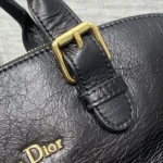 Dior Women Medium Grand Tour Bowling Bag Black Crinkled Calfskin