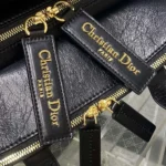 Dior Women Medium Grand Tour Bowling Bag Black Crinkled Calfskin