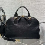 Dior Women Medium Grand Tour Bowling Bag Black Crinkled Calfskin