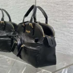 Dior Women Medium Grand Tour Bowling Bag Black Crinkled Calfskin