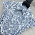 Dior Women Mid-Length Belted Shirtdress White and Chambray Blue Cotton and Silk Poplin