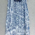 Dior Women Mid-Length Belted Shirtdress White and Chambray Blue Cotton and Silk Poplin