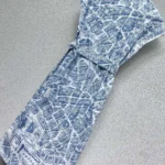 Dior Women Mid-Length Belted Shirtdress White and Chambray Blue Cotton and Silk Poplin