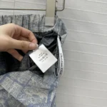 Dior Women Skort White and Chambray Blue Jacquard Technical Taffeta with Plan de Paris Motif