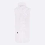 Chemisier sans manches Dior Femme avec col froncé amovible en popeline de coton blanche