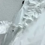 Chemisier sans manches Dior Femme avec col froncé amovible en popeline de coton blanche