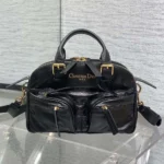 Dior Women Small Grand Tour Bowling Bag Black Crinkled Calfskin