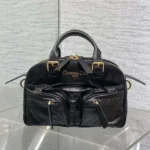 Dior Women Small Grand Tour Bowling Bag Black Crinkled Calfskin