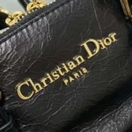 Dior Women Small Grand Tour Bowling Bag Black Crinkled Calfskin