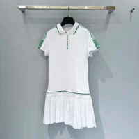 Dior Women Vibe Short Pleated Dress White Cotton Jersey 543R01A4234 (1)