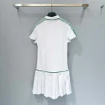 Dior Women Vibe Short Pleated Dress White Cotton Jersey 543R01A4234