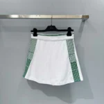 Dior Women Vibe Skort White Cotton Jersey with Pine Green Dior Graphique Motif