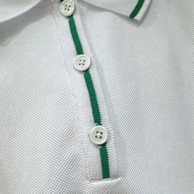 Dior Women Vibe Sleeveless Polo Shirt White Cotton Jersey with Pine Green Dior Graphique Motif