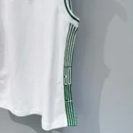 Dior Women Vibe Sleeveless Polo Shirt White Cotton Jersey with Pine Green Dior Graphique Motif