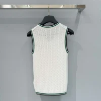Dior Women Vibe Sweater Vest Ecru, Black and Pine Green Cotton and Silk Cable Knit (1)