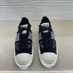 Dior Women Walk’n’Dior Platform Sneaker Black and White Fringed Cotton Canvas