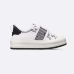 Dior Women Walk’n’Dior Platform Sneaker White and Black Fringed Cotton Canvas