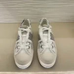 Dior Women Walk’n’Dior Platform Sneaker White and Black Fringed Cotton Canvas