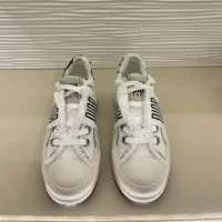 Dior Women Walk’n’Dior Platform Sneaker White and Black Fringed Cotton Canvas (1)