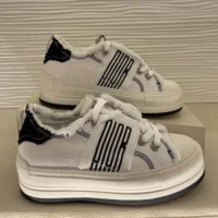 Dior Women Walk’n’Dior Platform Sneaker White and Black Fringed Cotton Canvas (1)