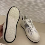 Dior Women Walk’n’Dior Platform Sneaker White and Black Fringed Cotton Canvas