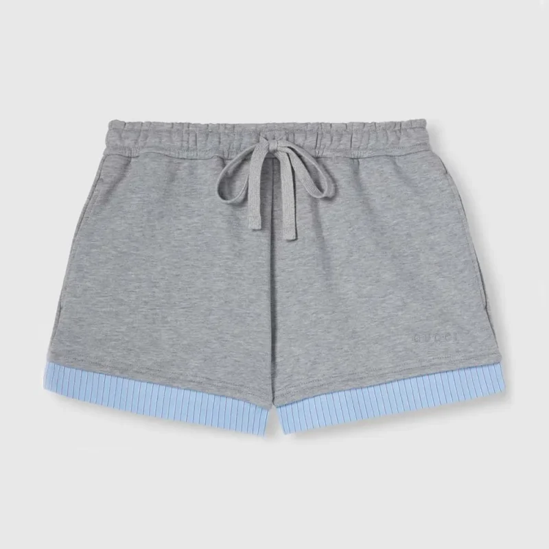 Gucci Damen Baumwolljersey-Shorts mit Stickerei 837934