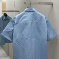 Gucci Men Oversize GG Cotton Shirt Light Blue GG Cotton Jacquard (1)