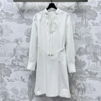Gucci Women Cotton Poplin Shirt Dress with Embroidery 832027 (1)