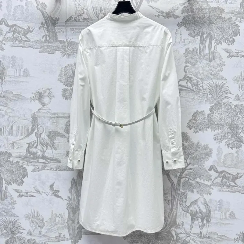 Gucci Women Cotton Poplin Shirt Dress with Embroidery 832027