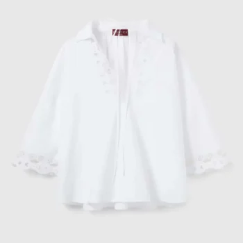 Gucci Women Cotton Poplin Shirt with Embroidery 826591