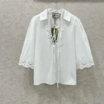 Gucci Women Cotton Poplin Shirt with Embroidery 826591