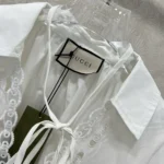 Gucci Women Cotton Poplin Shirt with Embroidery 826591