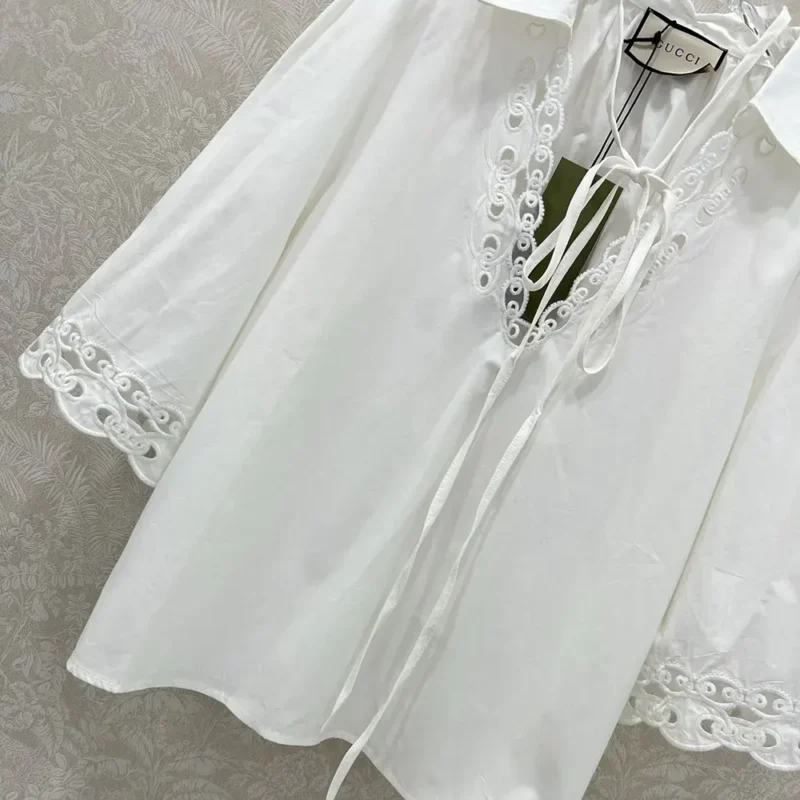 Gucci Women Cotton Poplin Shirt with Embroidery 826591