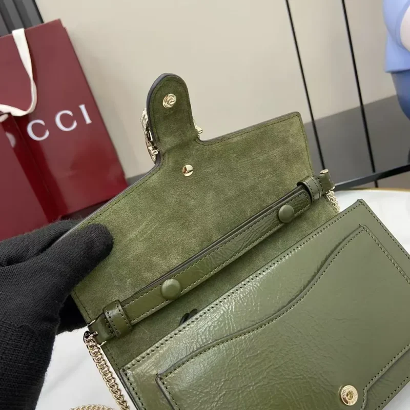 Gucci Women Dionysus Wallet On Chain-Dark Green 8373740GOGT