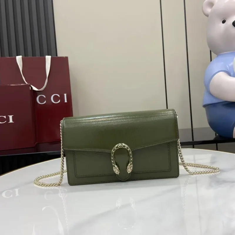 Gucci Women Dionysus Wallet On Chain-Dark Green 8373740GOGT