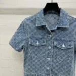 Gucci Women GG Denim Jacquard Jumpsuit 828549 XDDB2