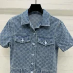 Gucci Women GG Denim Jacquard Jumpsuit 828549 XDDB2